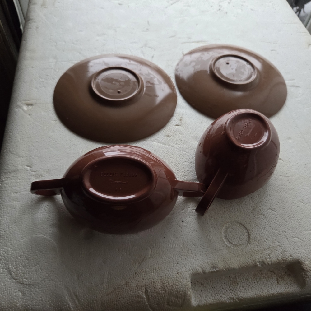 Brown DESERT FLOWER BY INTERNATIONAL MELAMINE/MELMAC  Sugar Bowl Creamer Mcm